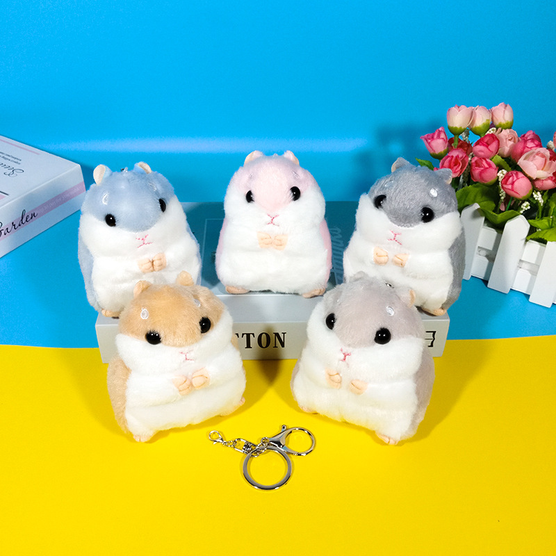 10cm Boneca Hamster Chaveiro Pingente Bonecos Hamster Bonito Mochila Bolsa de Pelúcia Pingentes Chaveiro Escolar Pingentes 2169