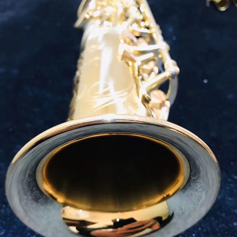 Hochwertiges S-W020 Sopran-Saxophon mit geradem Rohr, B-Flat, lackiertes Goldmessing-Jazzinstrument mit Koffer für Sopransaxophon