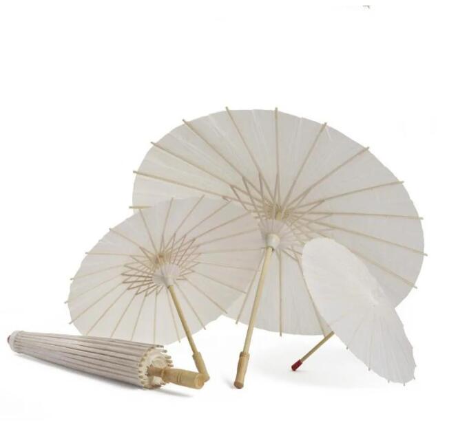 60 قطعة مظلات الزفاف الزفاف المظلات الورقية البيضاء منتجات التجميل الصينية الحرفية مظلة صغيرة قطرها 60 سنتيمتر GJ0630