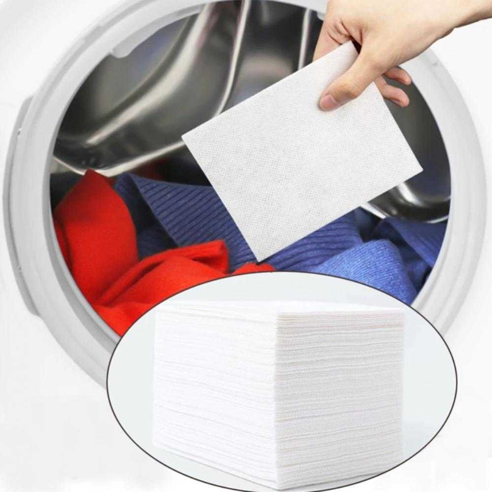 100 pièces blanchisserie couleur enlever feuille couleur attrape feuille preuve couleur Absorption papier Anti tissu teint feuilles dans la Machine à laver