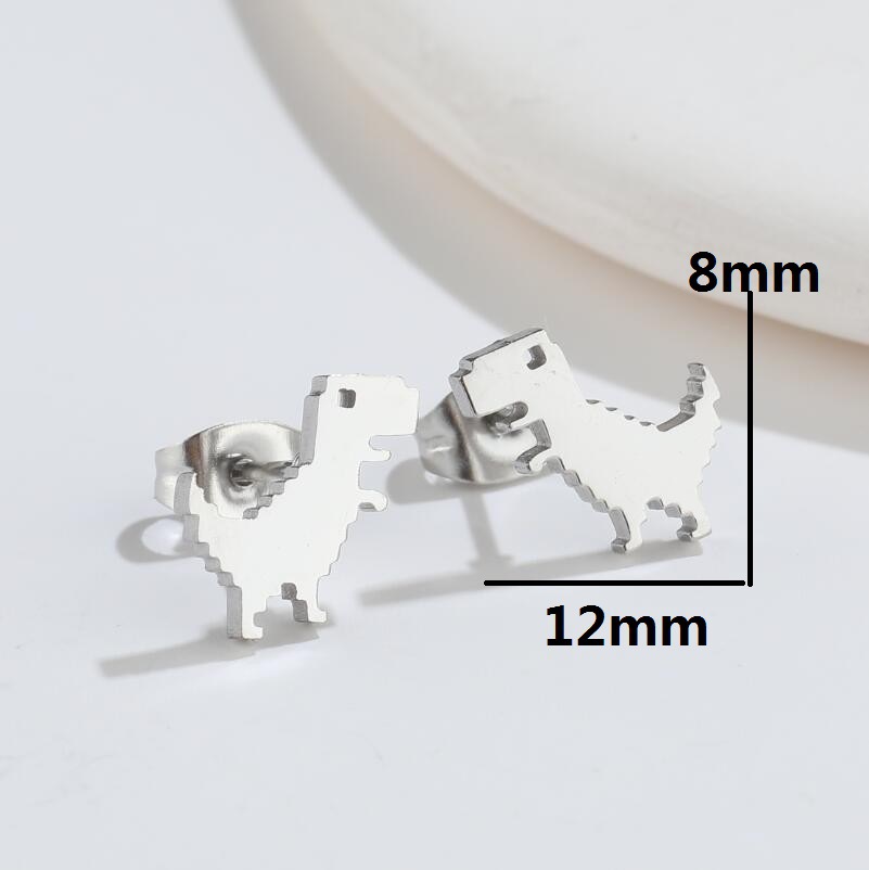 Classic Fashion Versatile Little Tyrannosaurus Rex Design Women's Earrings Women's Earrings Simple Punk Friend Party Gifts