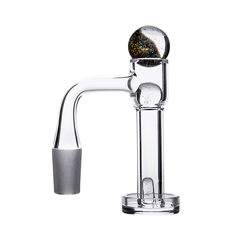 Dikke Quartz Witte Blender Spin Banger Nagel met Terp Slurper Afgeschuinde Rand Koepelloze Nagels Naadloos Volledig Gelast US grade las Glazen Water Bongs Met Parels Pill Ball