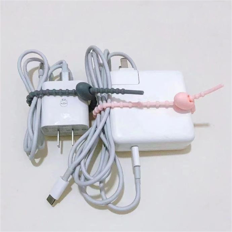 Återanvändbar silikonbandband Kabelbandband Remsladsorganisatör Keeper Hållare för hörlurar Telefoner tråd