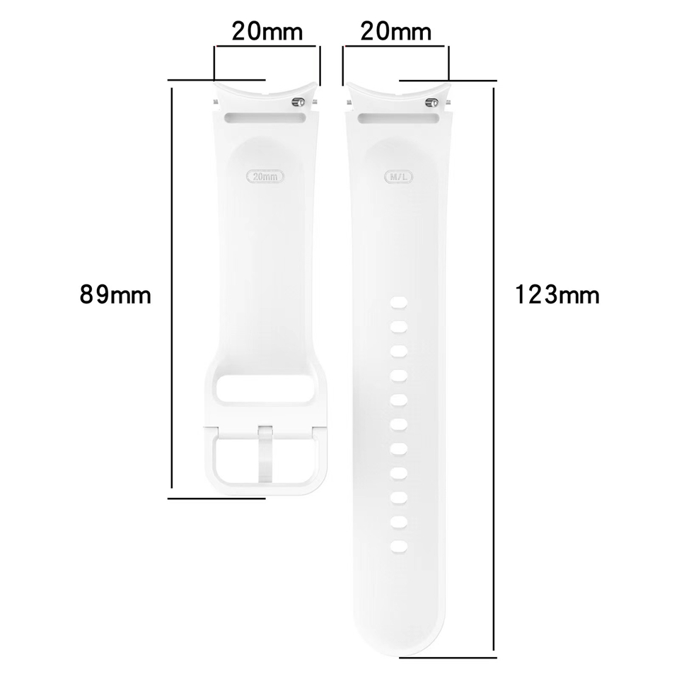 Cinturino in silicone da 20 mm Samsung Galaxy Watch 5/4 40mm / 44mm Cinturino cinturino orologio Galaxy 4 Classic 46mm / 42mm
