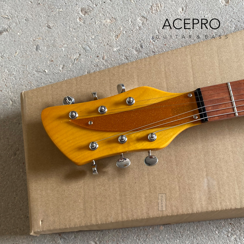 Basswood Body Electric Guita 24 Frets Light Yellow Color Guitarra Gold Pickguard Tailpiece Bridge Basswood Neck