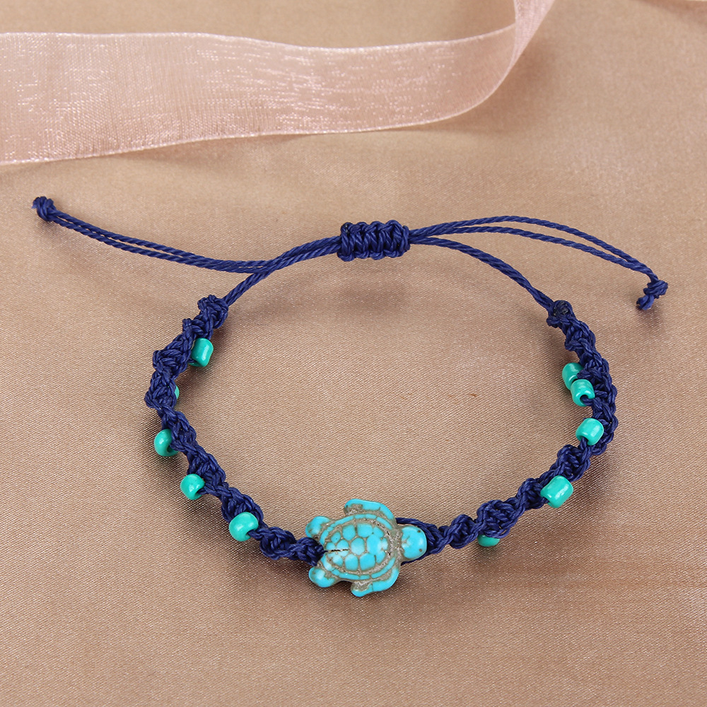 Natural Sea Shell Tortoise Charm Bracelets For Women Men Summer Sandy Beach Hand Woven Rope Chains Bangle DIY Jewelry