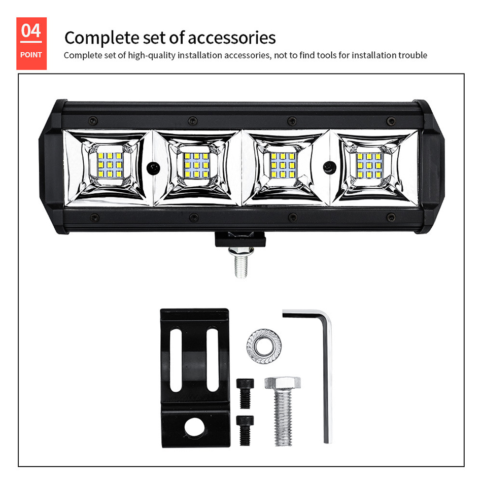 Car LED Work Light 9 Inch 36 Light 108W LED Strip Floodlight Auxiliary Working Lights Off-road Car Top Headlights