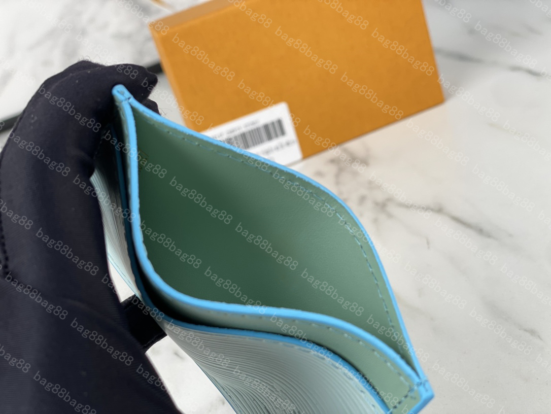 Porte-cartes design Pack de cartes d'ondulation de l'eau Sac à cartes femme homme en cuir de vachette motif classique M80322 10 Couleurs