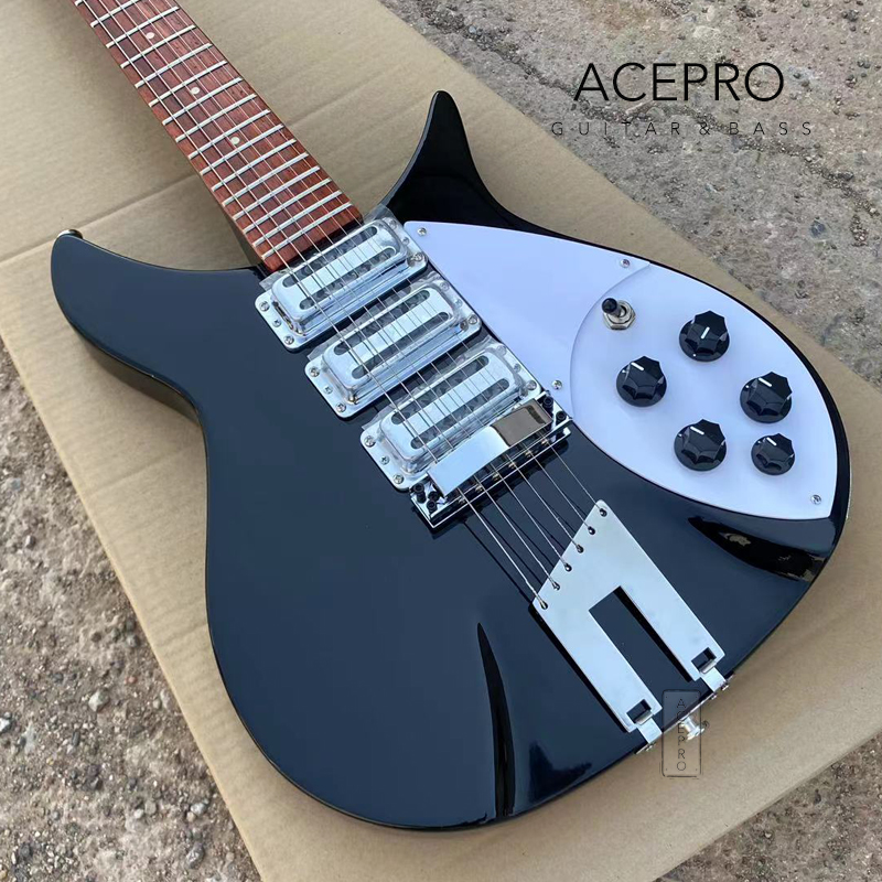 New Trapeze Tailpiece 325 Electric Guitar With 3 Mini Humbucker Pickups 20.75" Scale Length Black Color Guitarra 