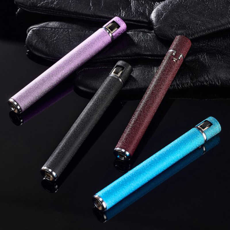 Mini Compact Open Flame Lighter Fire-free Butane Gas Metal Cigarette Shaped Grinding Wheel Lighters Smoking Accessories Cute R56M No