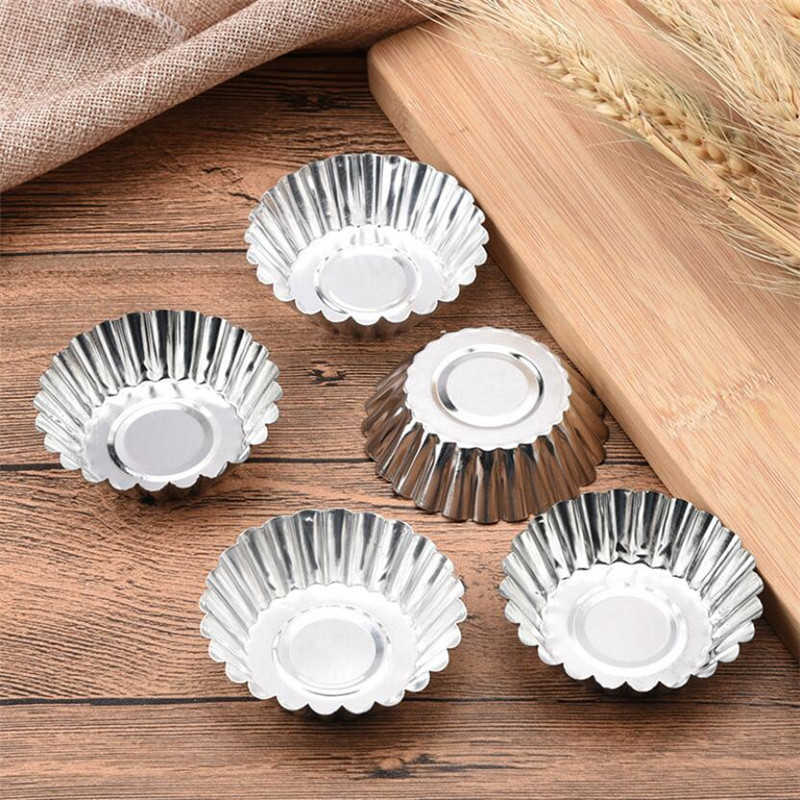 20PSC Aluminum Egg Tart Baking Mold Kitchen Alloy Cup Cupcake Cakes Mould For Pastry Cakes Dessert Mini Cupcake Baking Pan Tools