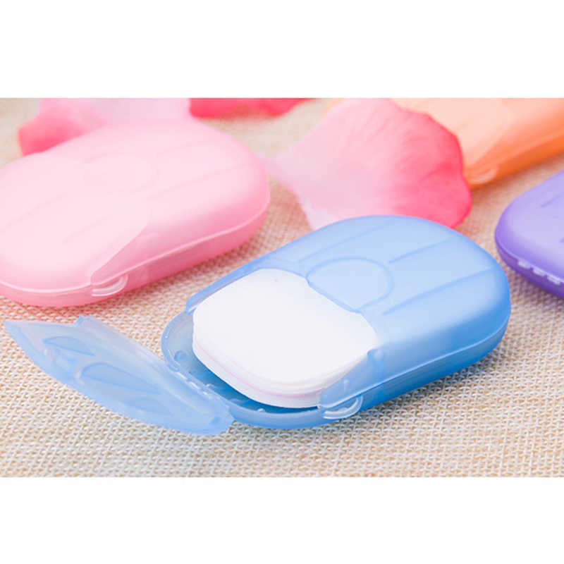 Hands tvål tabletter engångs tvålpapper tvätt rengöring hand för badkök utomhus rese camping vandring färg slumpmässig