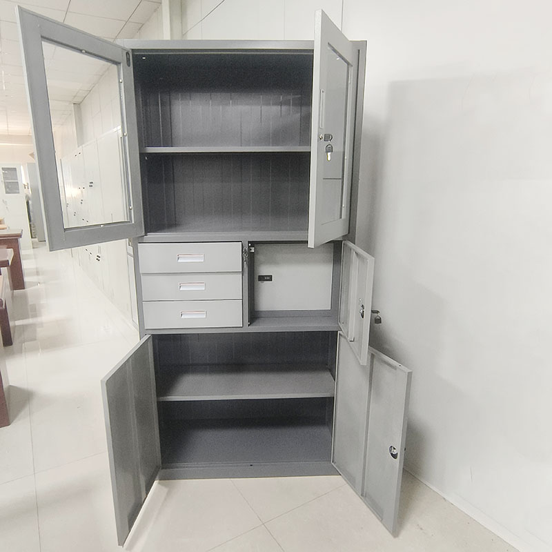 Wholesale of steel office filing cabinets in factories, with three buckets of internal storage cabinets