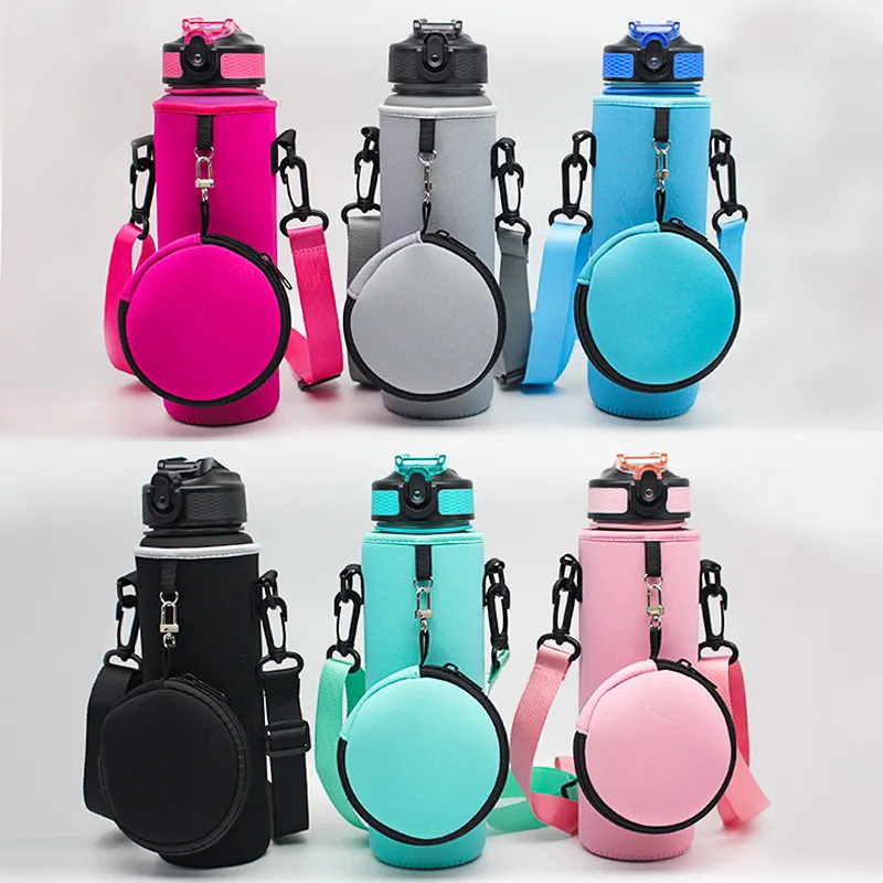 1000 ML Sports Water Bottle Sleeve Cover Neoprene Fitness Gym 32 OZ Bottle Holder Bag E0704