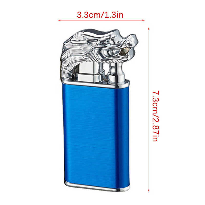 Creative Dragon Double Fire Lighter Blue Flame Metal Open High-End Gift Men Cigarettverktyg Gze8 Ingen gas