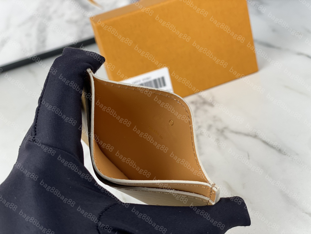 Porte-cartes design Pack de cartes d'ondulation de l'eau Sac à cartes femme homme en cuir de vachette motif classique M80322 10 Couleurs