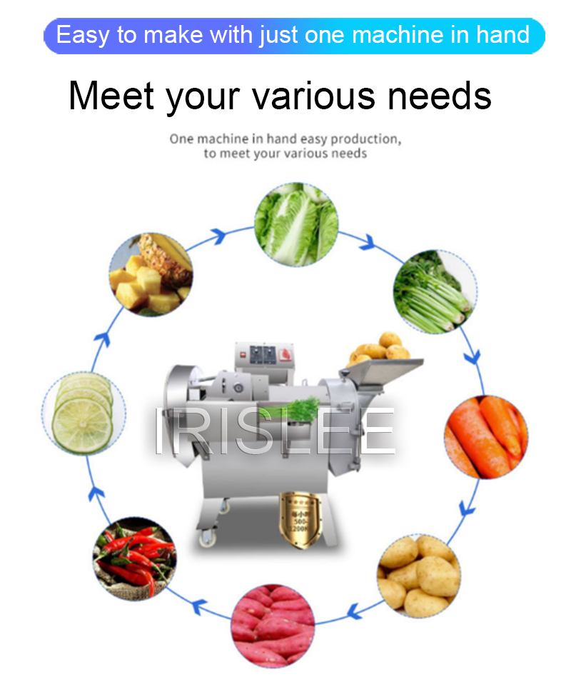 Machine de découpe de légumes commerciale Coupe-aliments automatique Machine à trancher les légumes en dés à double tête