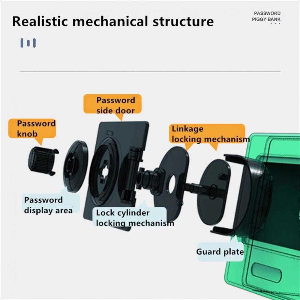 1 PZ Salvadanaio Sicuro Cartone Animato Bancomat Soldi Risparmio di Monete Scatola di Immagazzinaggio Con Codice di Blocco Cassa Cassaforte Piggy Bank Organizzazione di Stoccaggio Domestico