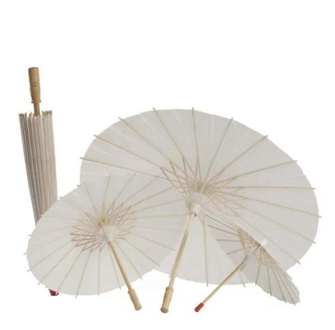 60 stks Bridal Parasols Wit Papier Paraplu Beauty Items Chinese Mini Craft Paraplu Diameter 60 cm GJ0630