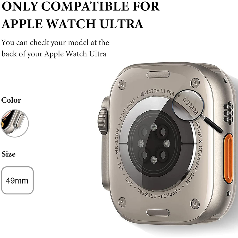 Housse de montre pour Apple Watch Ultra 49mm étui de protection PC dur pare-chocs à cadre creux pour iwatch série Ultra 49mm accessoires