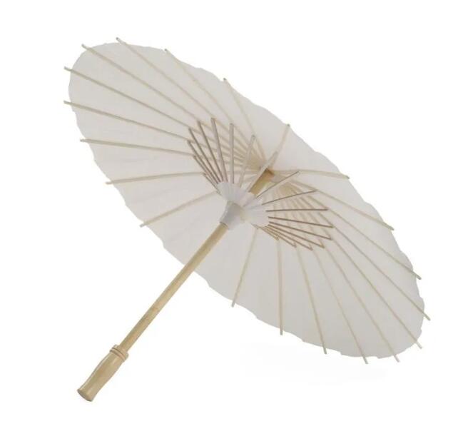 Bridal Wedding Parasols White Paper Umbrellas Beauty Items Chinese Mini Craft Umbrella Diameter 60cm GJ0630