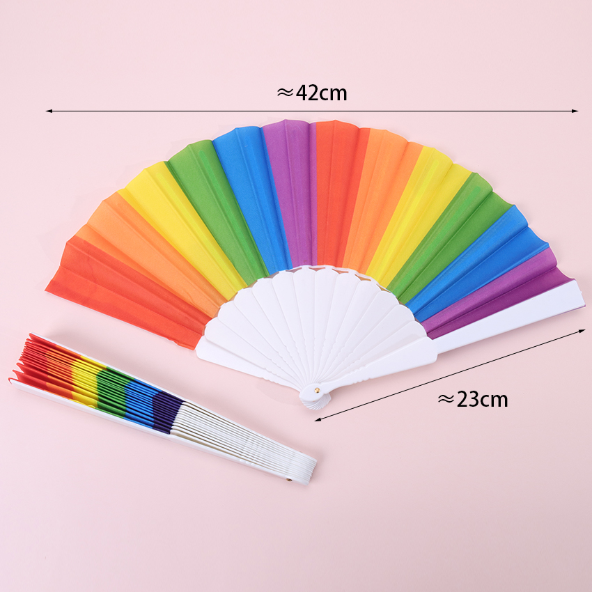 Rainbow Handheld Faning Fan hiszpańskie tęczowe składanie tańca fan dekoracji fan na festiwal dekoracji weselnej