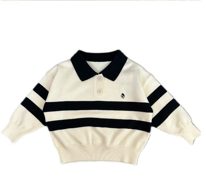 Spring Autumn Kids Knitted Striped Pullover Sweaters Baby Long Sleeve Brand Sweatshirt Children Keep Warm Sweater 2-8 Years