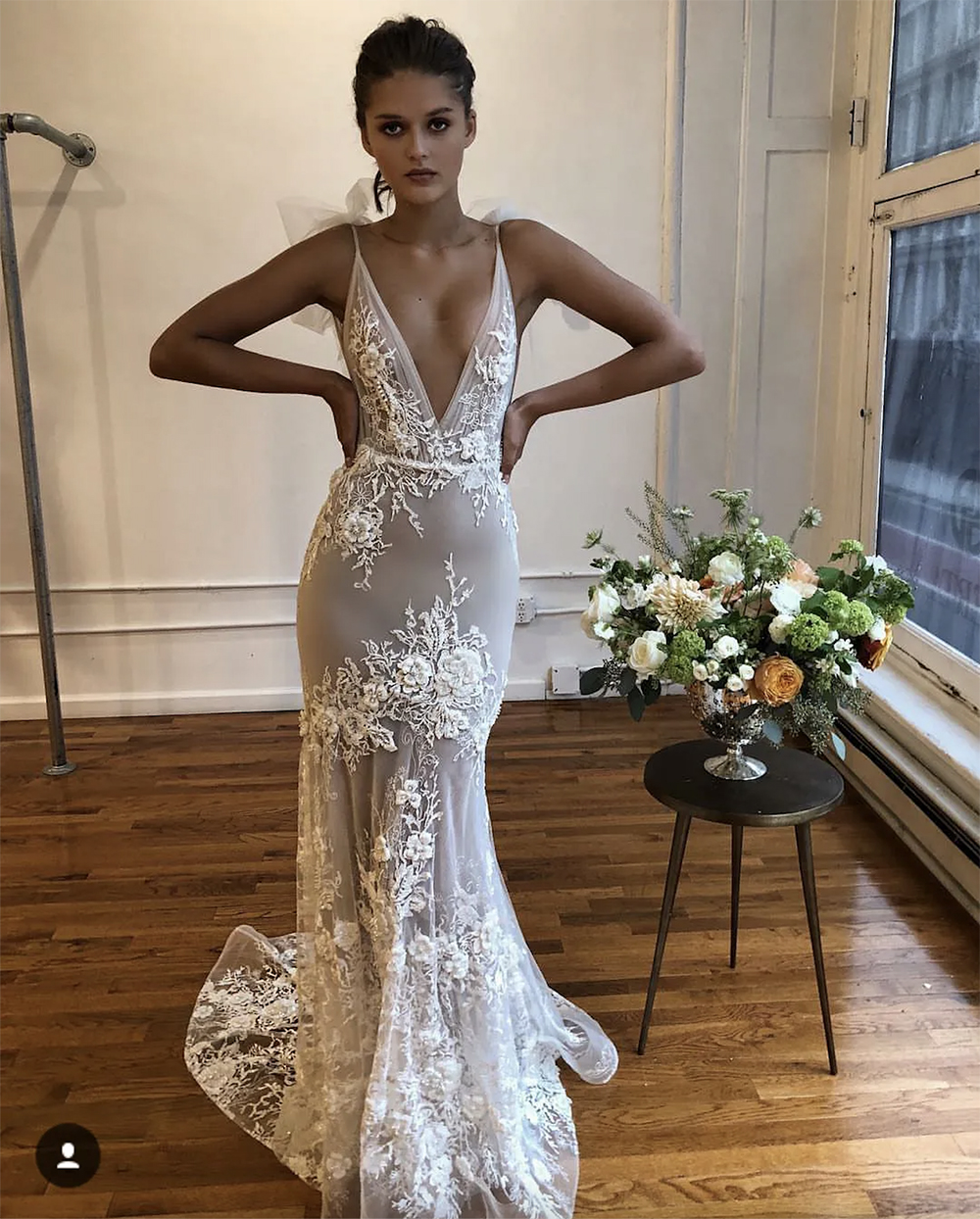Berta sirène robes de mariée 2023 bretelles spaghetti Illusion 3D appliques florales perles robes de mariée dos nu robe de mariée de plage