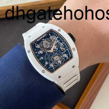 Richarmills Horloges Mechanisch horloge Richar Mills Rm1701 Holle blanco keramische zijkant Goud Tuo vliegwiel Herenmode Vrije tijd Zakelijk Sport Machiner Frj N5N8