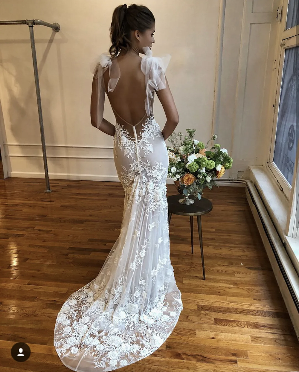 Свадебные платья Berta Mermaid 2023. Иллюзия на бретельках с 3D цветочными аппликациями. Свадебные платья из бисера. Пляжное свадебное платье с открытой спиной.