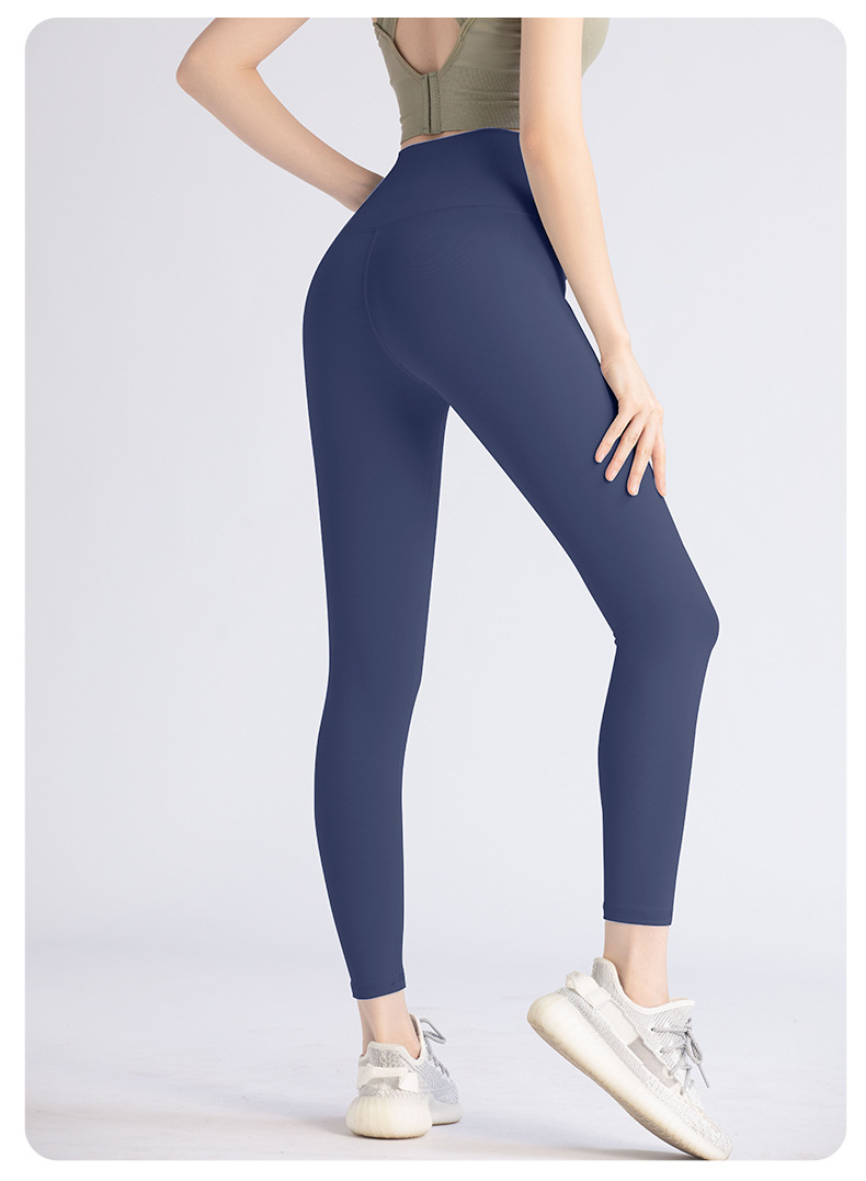 L-32 Solid Color High Waist Yoga Leggings Gym Clothes Women Running Sports Fitness Yoga Pants Full Length Overall Trouses Workout 2702