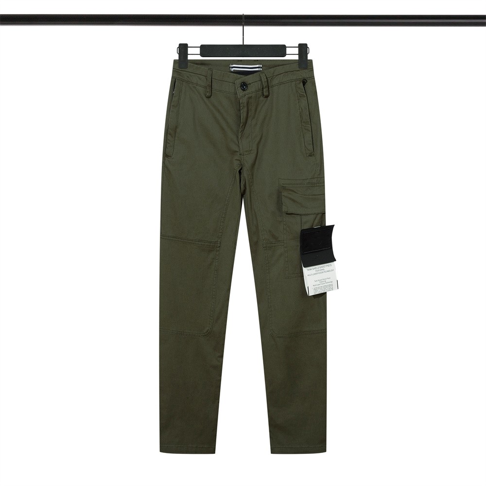 24SS ISLAND Весенние хлопковые брюки-карго с вышивкой STONE Повседневные свободные карманные длинные брюки Спортивные штаны Высококачественные большие брюки в стиле хип-хоп
