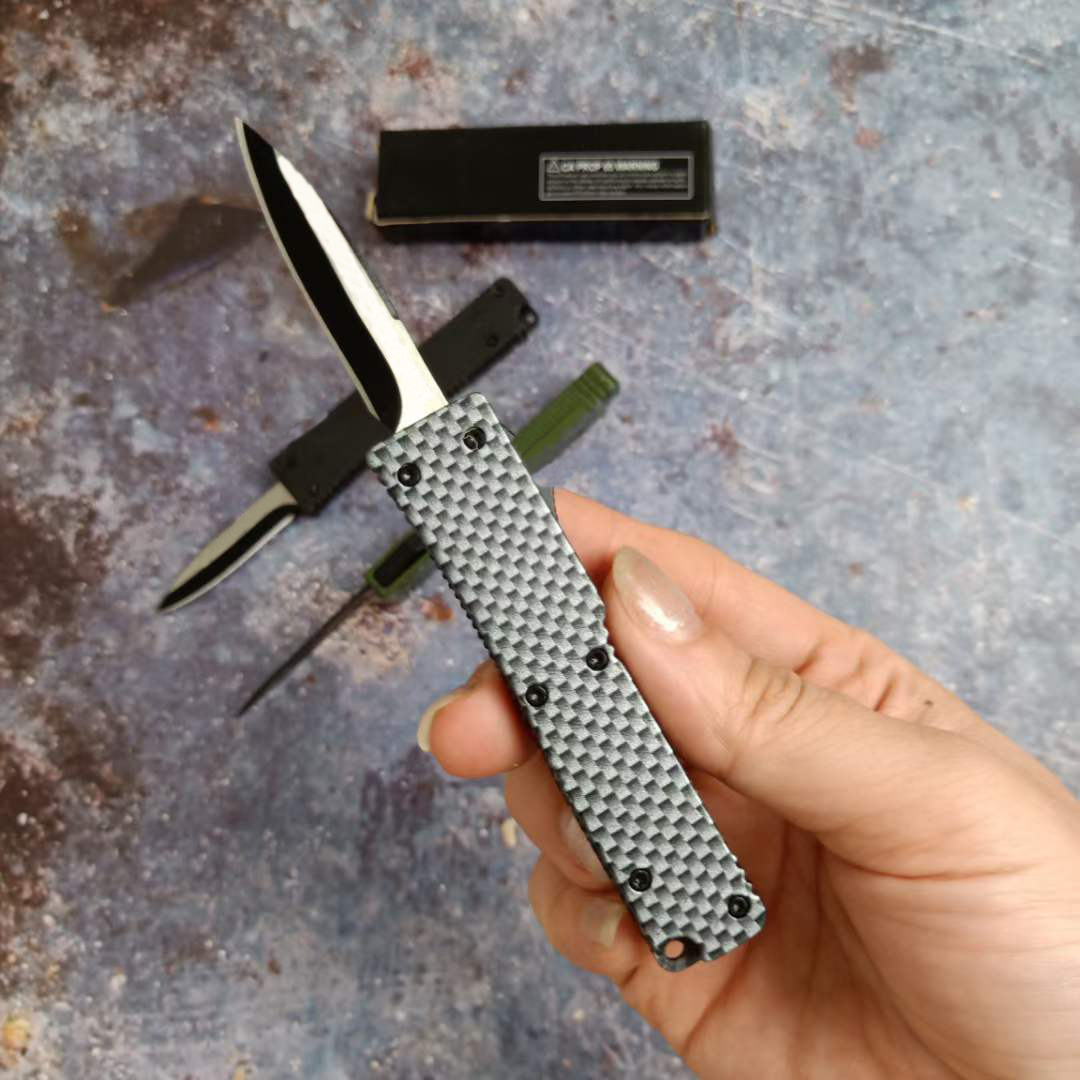 alta qualità 3 stili MICRO TECH Mini coltello automatico 440 lama in lega di alluminio di zinco Maniglia campeggio escursionismo all'aperto strumento di sopravvivenza Coltelli tascabili EDC UT85 BM3300 4600