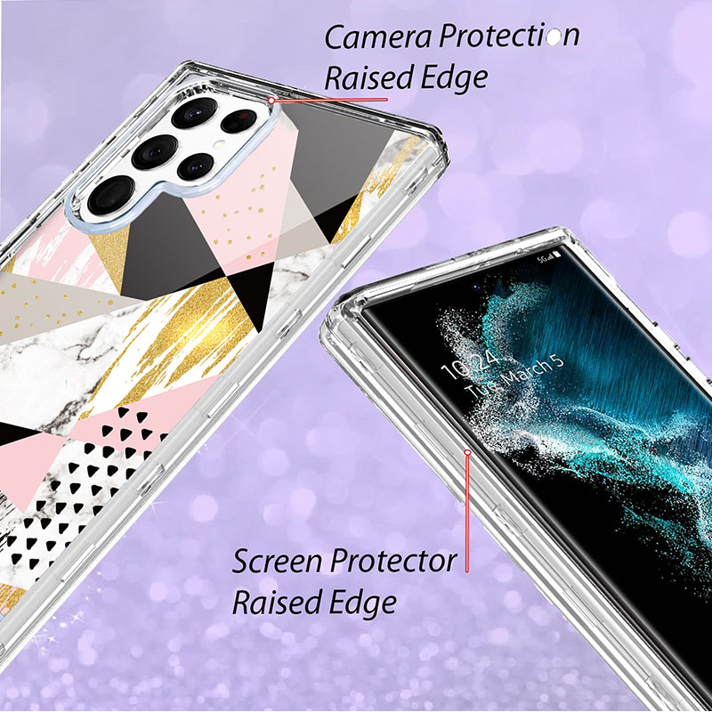 Étuis de téléphone en marbre pour Samsung S23 S21 S20 S22 Ultra robuste à trois couches de protection rigide PC souple TPU Defender Cover Fit Galaxy S9 S10 S20FE Note 9 10 20Ultra
