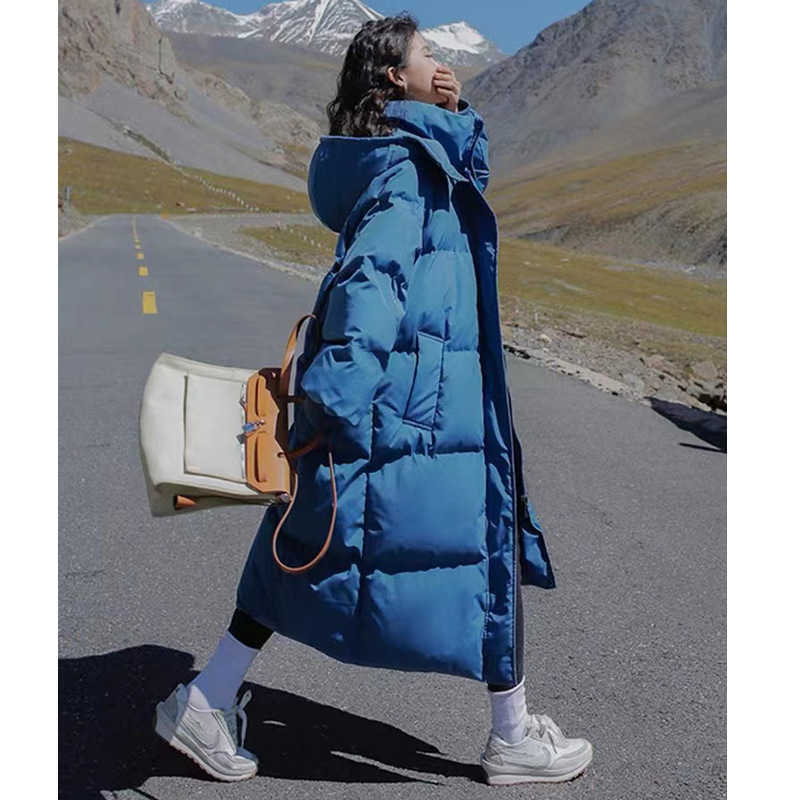 Jaquetas femininas engrossadas jaqueta de algodão para mulheres na versão coreana solta e longa na altura do joelho 2023 inverno novo casaco ins tendência de pão