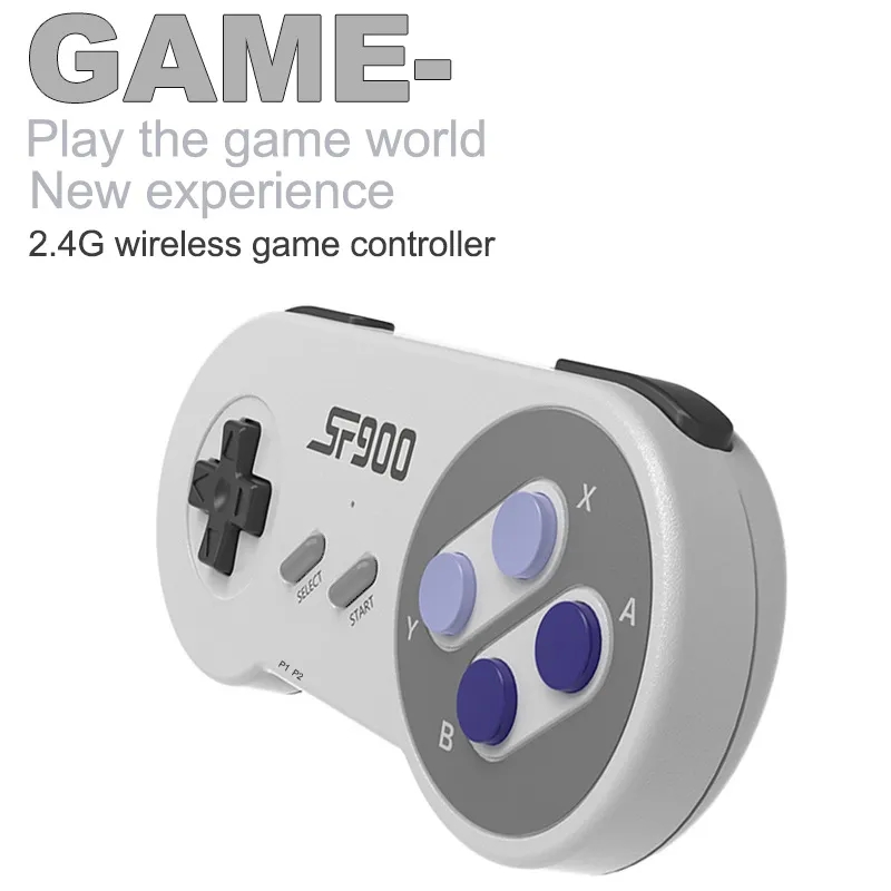 SF900 Retro Game Console Nostalgic Host HD Video Game Stick 16bit Classic med 2.4G Wireless GamePads Controller kan lagra 5000 spel för SNES NES Gaming 848D