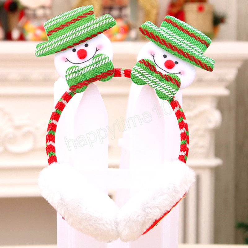 Bonito natal earmuffs fofo macio de pelúcia quente bandana papai noel elk boneco de neve earflaps presentes de natal ano novo headwear