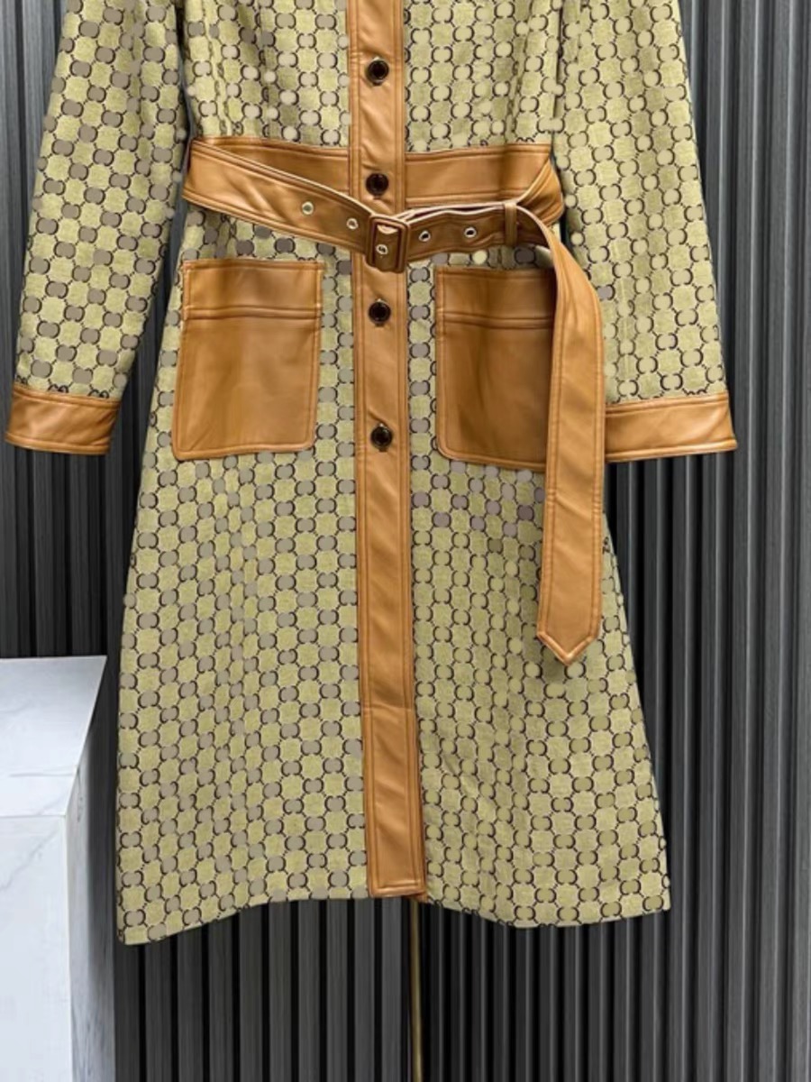 Gレターレディースデザイナートレンチコート女性ウィンドブレイカージャケットルーズコート