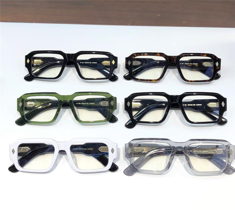 New fashion design retro square optical glasses 8232 acetate plank frame classic shape simple style transparent glasses clear lenses eyewear