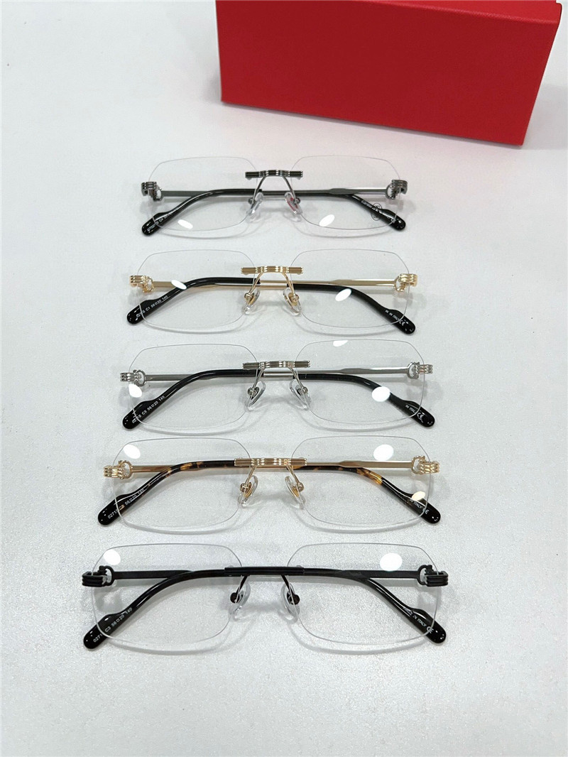 Nouvelle vente de lunettes à lentilles claires 0271S monture métallique carrée sans monture hommes et femmes lunettes optiques lunettes de style simple et polyvalente qualité supérieure