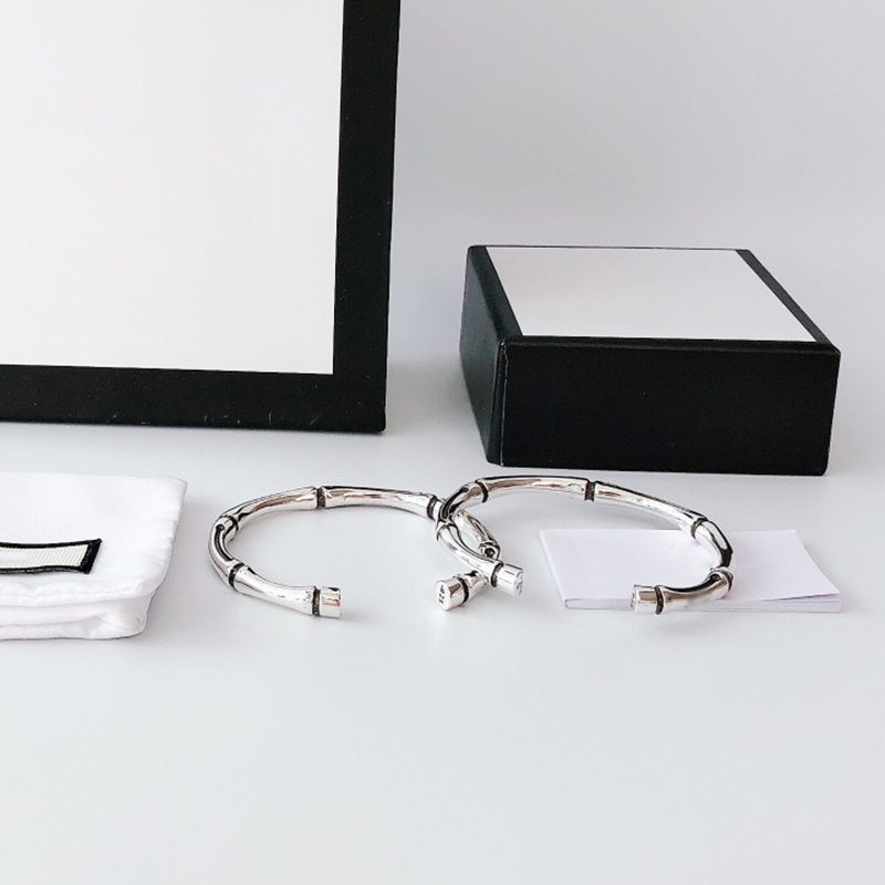 Luxe charme damessieraden zilveren armband Prachtig en eenvoud Opening Bamboe gezamenlijk ontwerp Mode nobele ontwerper Prachtige en elegante damesarmband