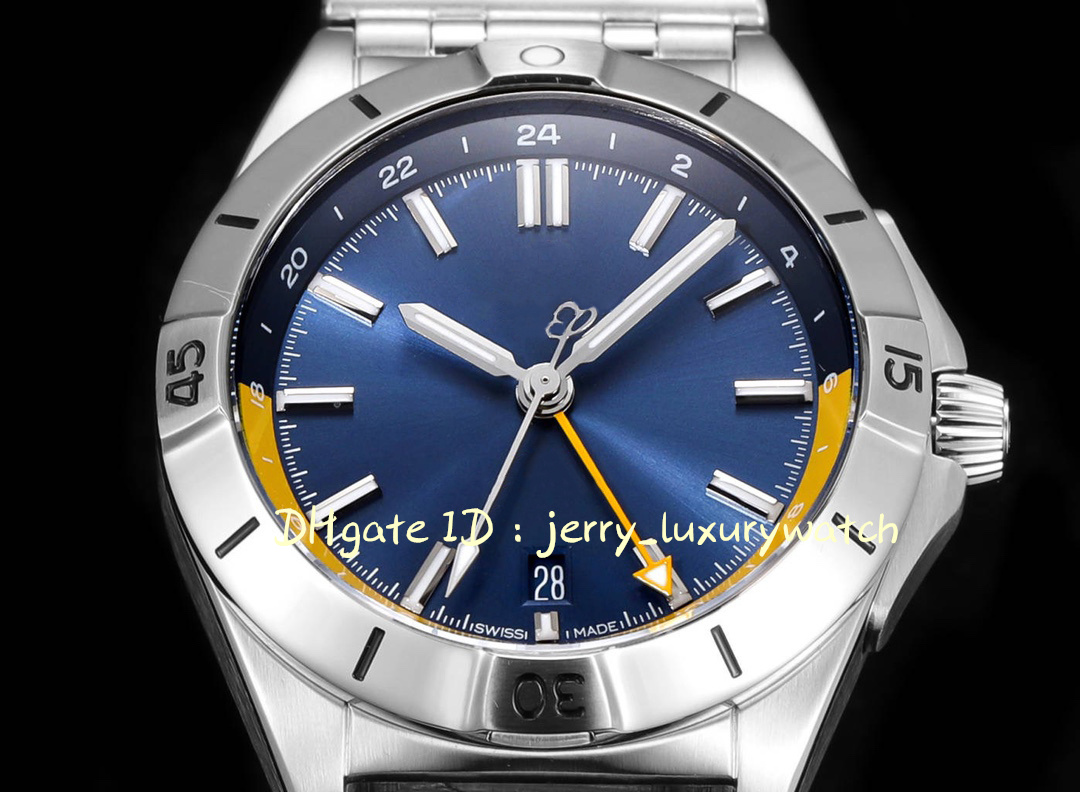 BLS Luxury Men's Watch Mechanical Timing A32398101M1A1 Chronomat Automatic GMT 40mm, etc.2836 GMT Movement! Stålremsa handel två