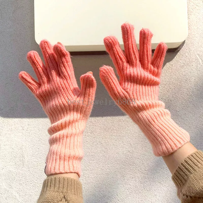 Mitaines tricotées pour écran tactile, dégradé créatif, pour femmes et hommes, gants chauds épais pour cyclisme en plein air, hiver