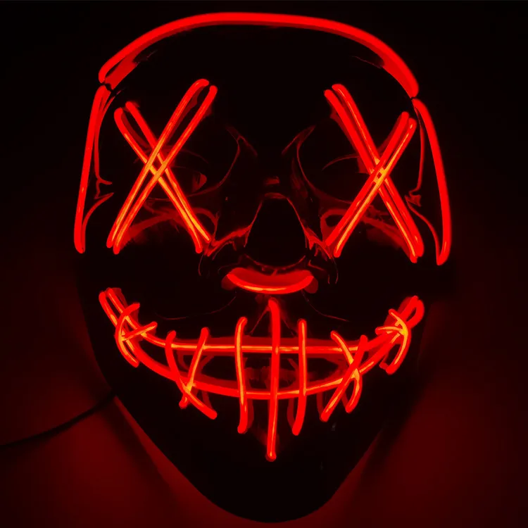 Halloweenowe maski imprezowe Lid Light Up Mask for Festival Cosplay Horror Halloween Costume Masquerade Party