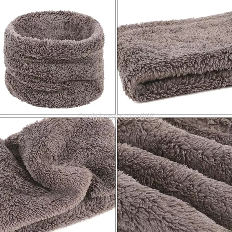 Nouveau solide épais en peluche anneau écharpe pour femmes cachemire doux Foulard femme en plein air masque de Ski coton chaud Snood Foulard Bufanda