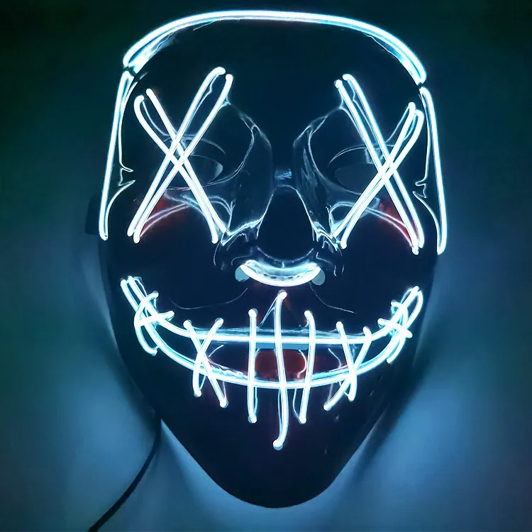 Halloweenowe maski imprezowe Lid Light Up Mask for Festival Cosplay Horror Halloween Costume Masquerade Party