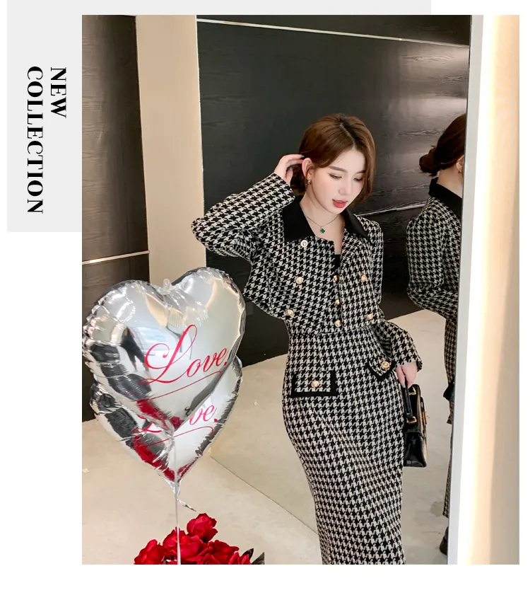 Two Piece Dress Temperament Small Fragrance Style Two Piece Set Women