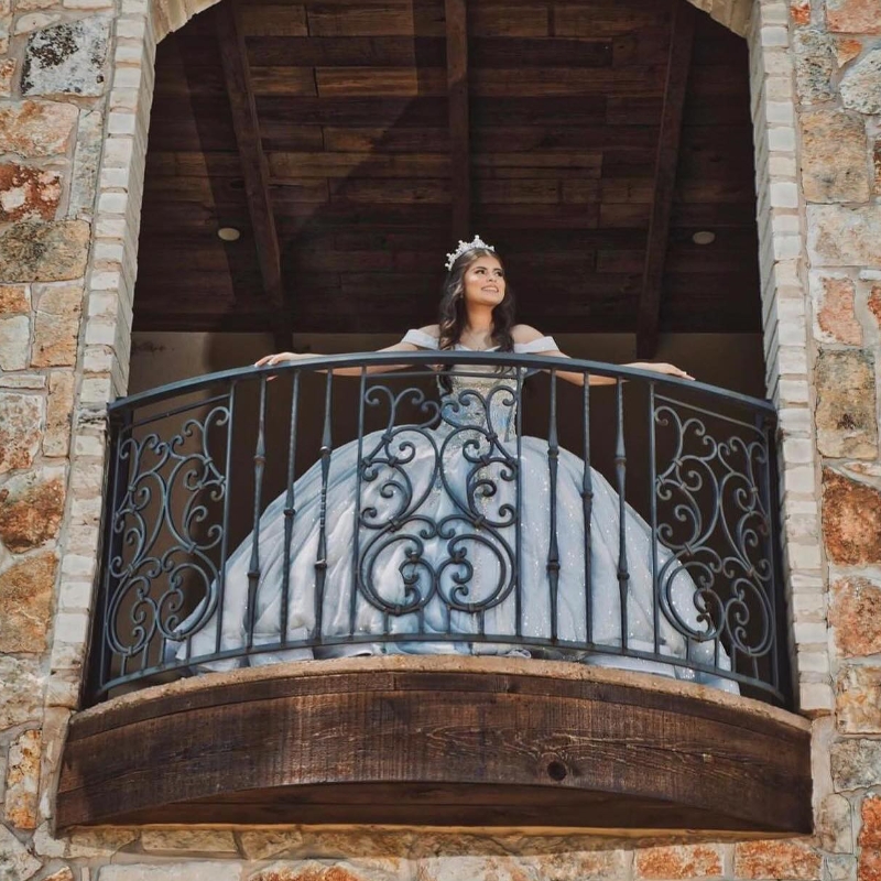 Céu azul brilhante querida quinceanera vestidos fora do ombro contas cinderela princesa vestidos de baile de 15 anos