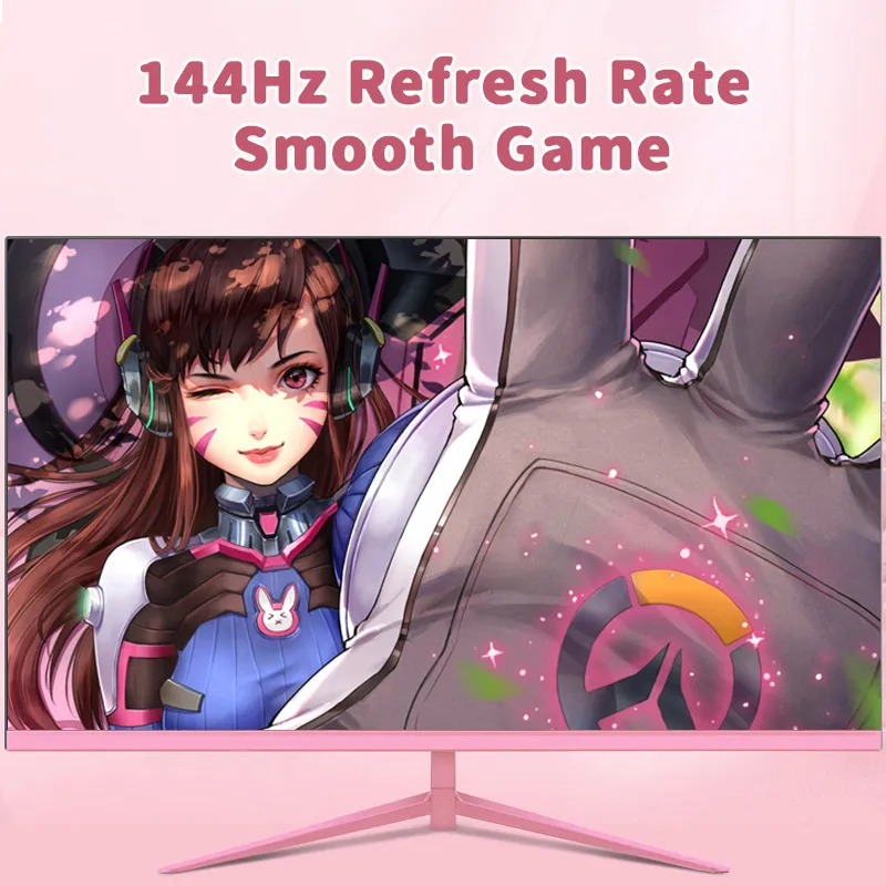 22/24/27inch Pembe 144Hz Monitör Kavisli Kapak Bilgisayar Muhafazası HD Masaüstü Oyun Dergisi Freesync Arayüz Hediyesi Kızlar için