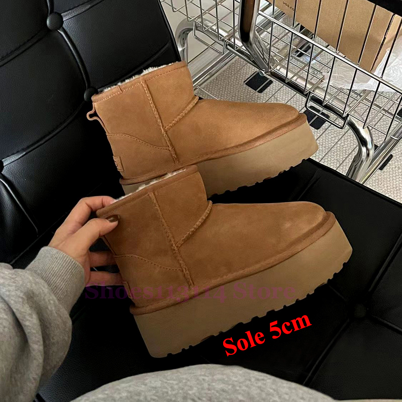 Zapatillas Tazz Australia piel de oveja piel de becerro botas de cuero nieve invierno funkette mujer plataforma Tasman clásico ultra mini zapatilla disquette botines